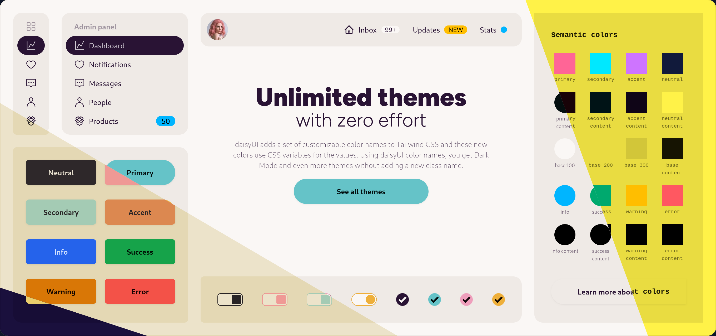 Theme demonstration from DaisyUI